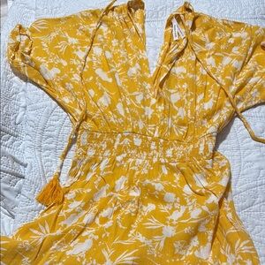 Vibrant Yellow Floral Dress
